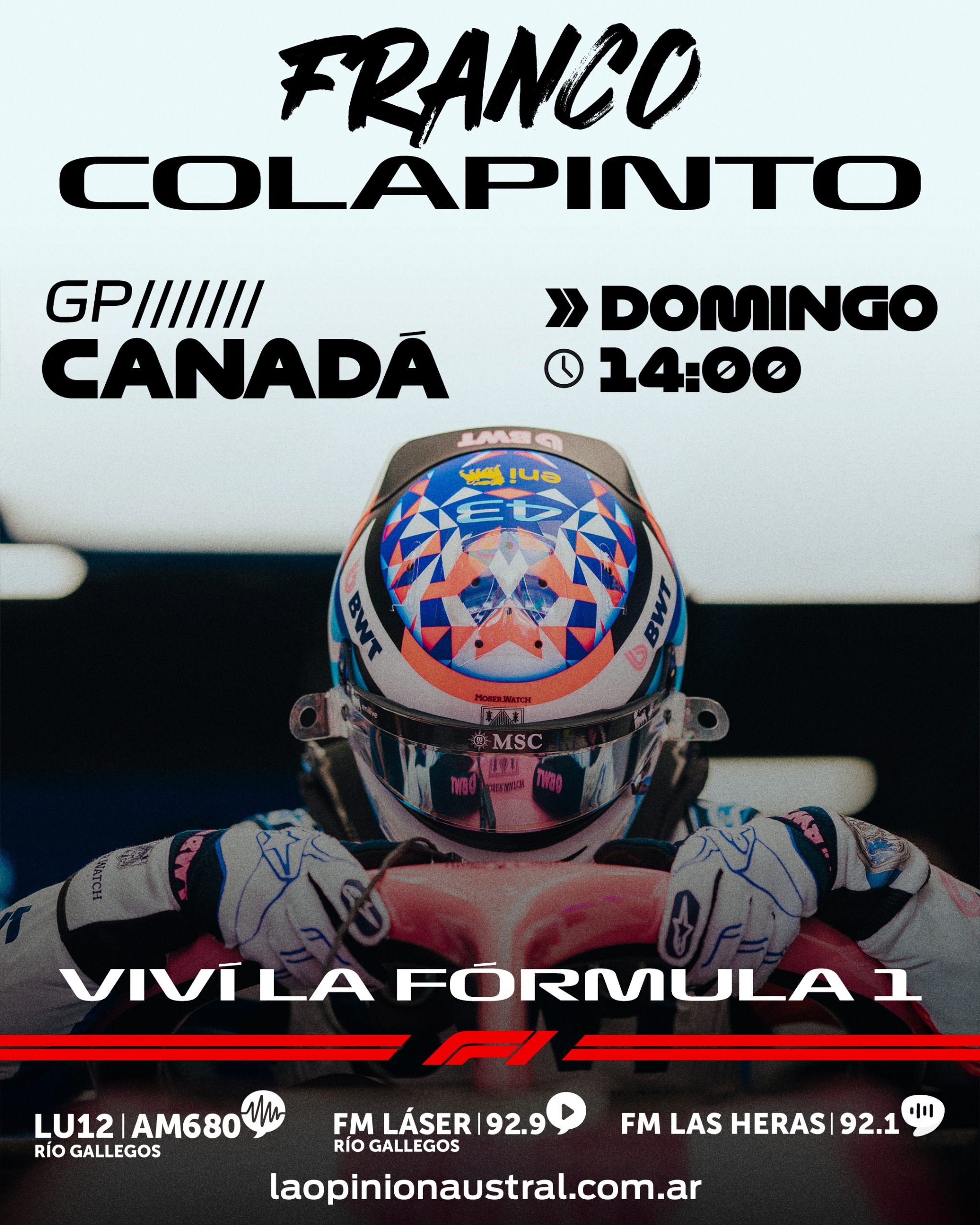 ¡Chau Pelota Libre ! Deporte Libre o Roja Directa: cómo ver la carrera de Franco Colapinto en el GP de Canadá de F1