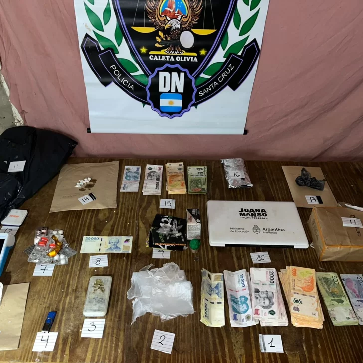 Investigadores allanaron y desbarataron un “kiosco” de drogas en un barrio de Caleta Olivia
