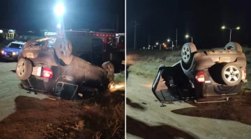 Conductor alholizado volcó y se salvó de milagro: huyó de la Policía de Santa Cruz