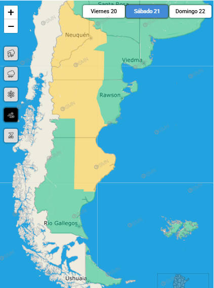 Alerta por fuertes vientos para este sábado en una zona de Santa Cruz