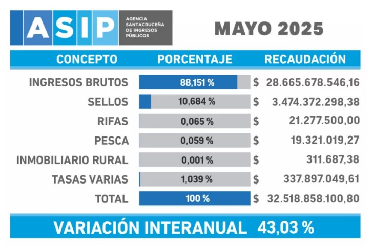 La caída del consumo impactó fuerte en la recaudación de Ingresos Brutos en Santa Cruz
