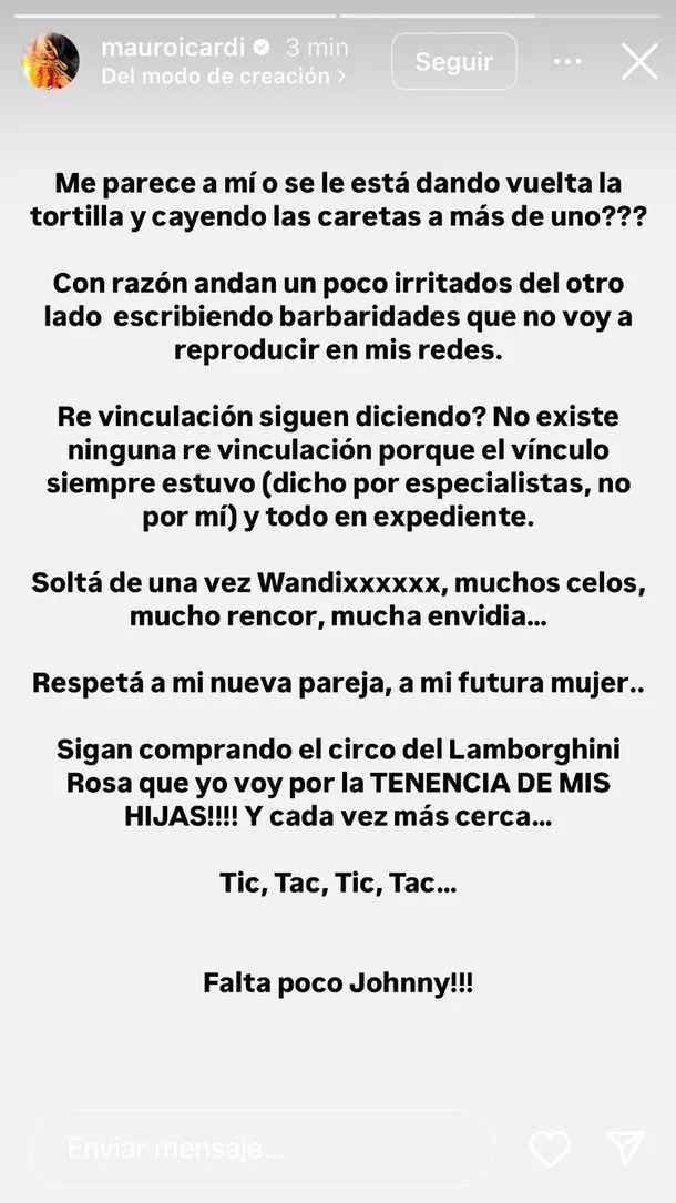 El llamativo posteo de la China Suárez mientras Wanda Nara la insultaba en sus redes