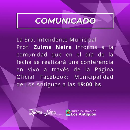 Banner de la convocatoria a conferencia de prensa de la intendenta Zulma Neira. Banner de la convocatoria a conferencia de prensa de la intendenta Zulma Neira.