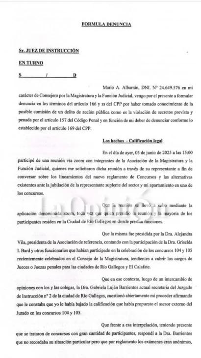 Mario Albarrán renunció y denunció violación de secretos en concursos del Consejo de la Magistratura