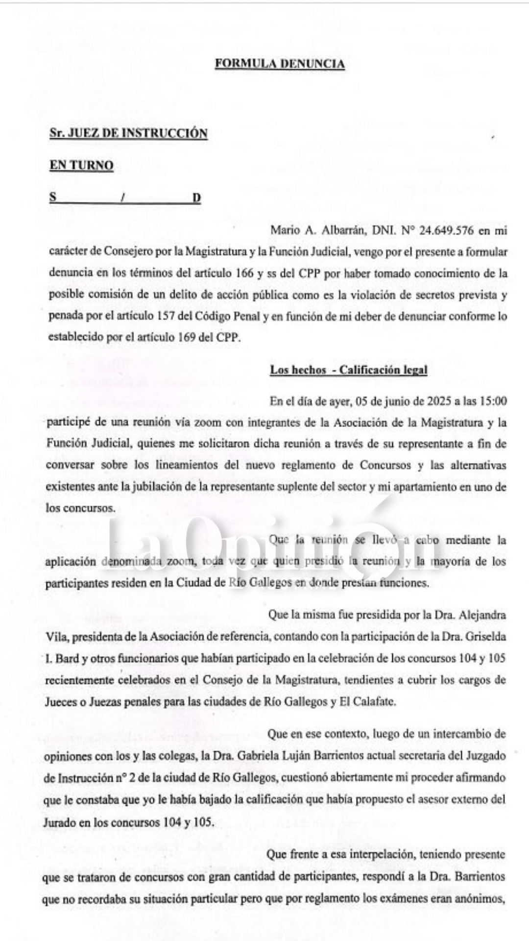 Mario Albarrán renunció y denunció violación de secretos en concursos del Consejo de la Magistratura