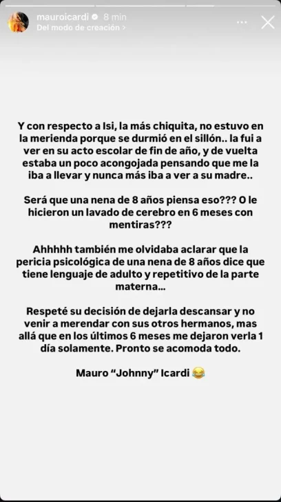 El llamativo posteo de la China Suárez mientras Wanda Nara la insultaba en sus redes