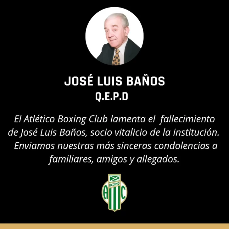 Pesar por la muerte de José Luis Baños, histórico comerciante de Río Gallegos