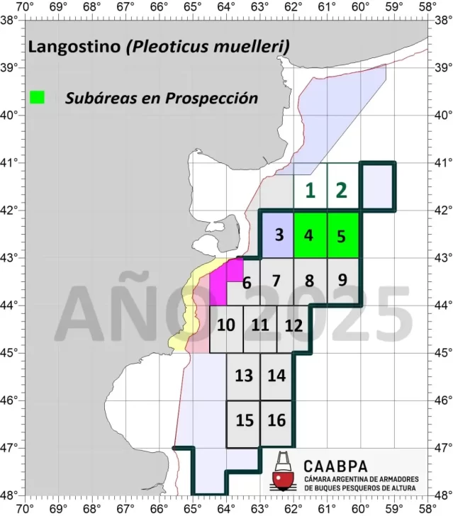  Zona de prospección del langostino. FOTO. Dr. Diego García Luchetti, CAABPA