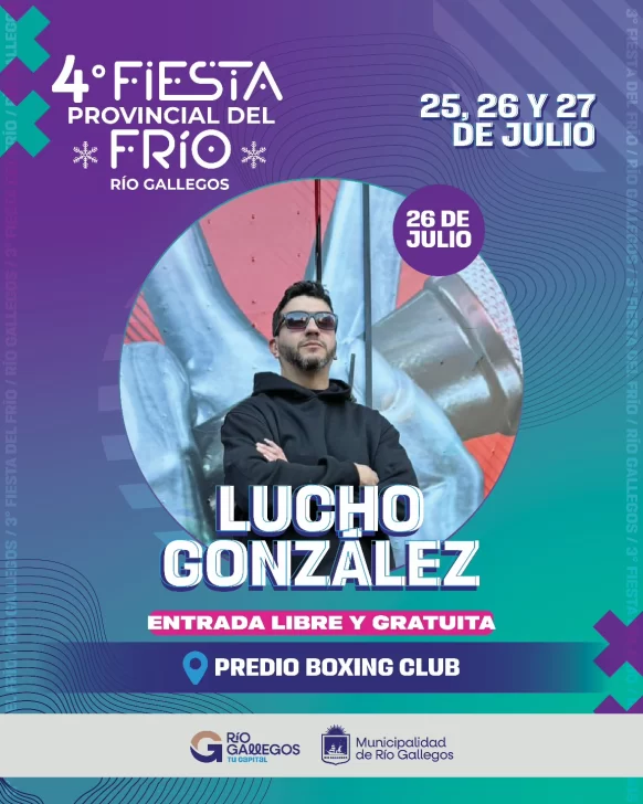 “Lucho” González, el riogalleguense que conquistó La Voz Argentina, se suma a la Fiesta del Frío