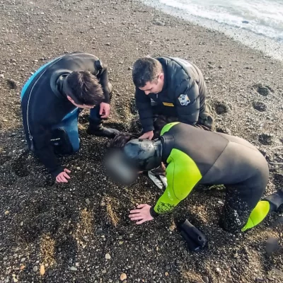 Bomberos rescataron a un perrito en la costanera de Río Gallegos pero murió minutos después