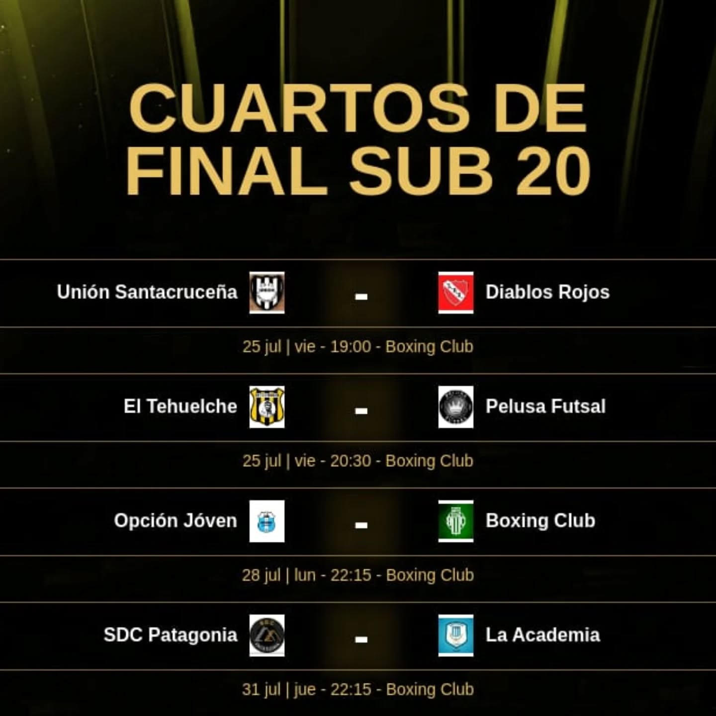 Futsal Sub 15, 17 y 20: todos los cruces de cuartos de final del Torneo Anual Eduardo &#8220;Topo&#8221; Montiel