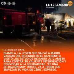La joven que salvó al hombre del incendio en el San Benito habló en LU12 AM680: “Es una situación muy triste, va a tener que empezar su vida de cero”