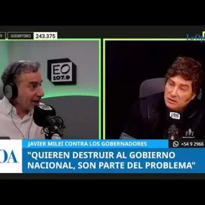 Para Milei, los gobernadores “quieren destruir al Gobierno nacional”