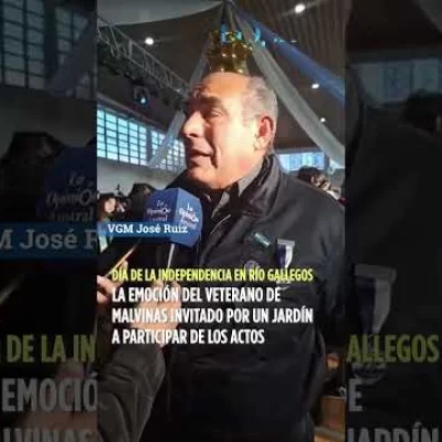 El Veterano de Malvinas José Ruiz, se emocionó durante el acto del 9 de Julio en Río Gallegos