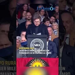 Javier Milei anunció la baja de las retenciones en la Expo Rural de Palermo