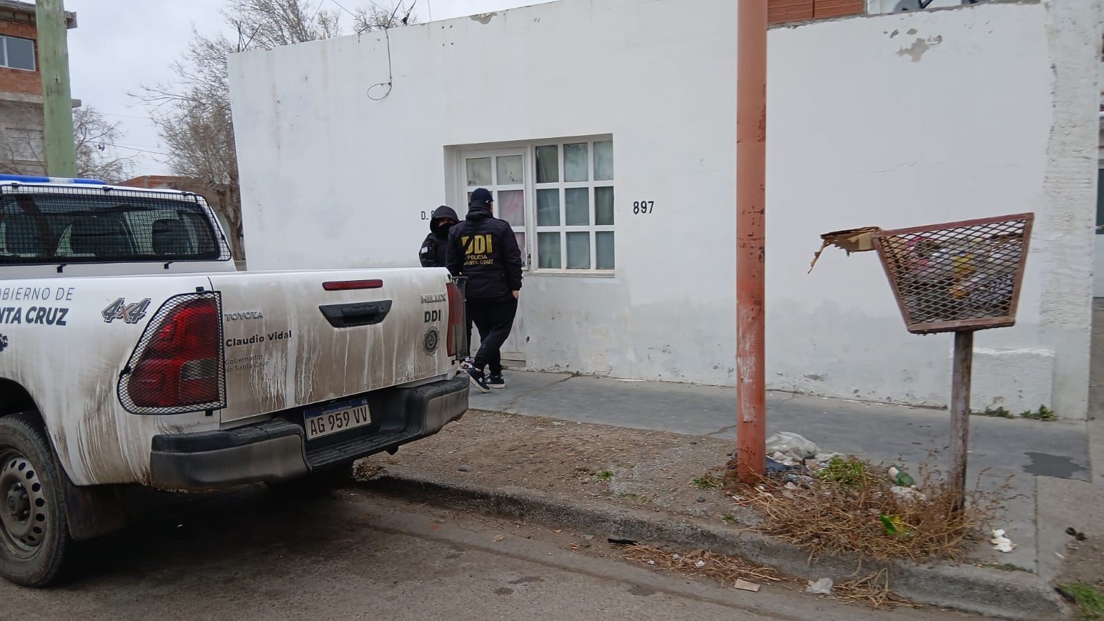  Allanamiento en la ciudad de Pico Truncado. (FOTO: POLICÍA DE SANTA CRUZ).