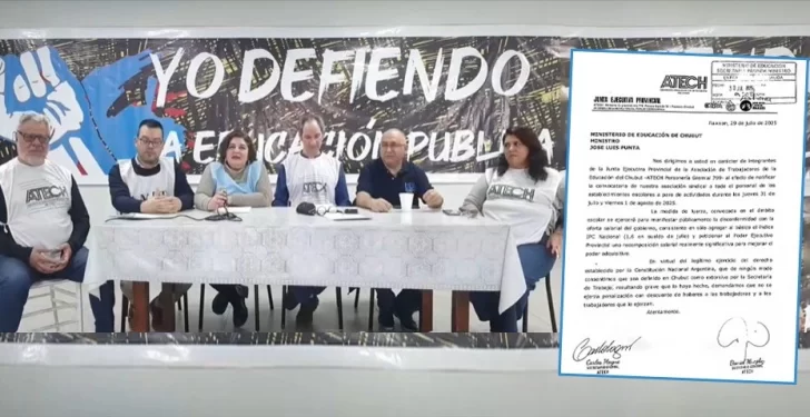 Chubut: ATECh anunció un nuevo paro y la provincia podría descontarles unos 100 mil pesos a cada docente