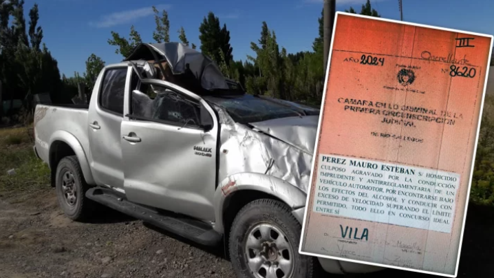  El estado en el que quedó la camioneta y el frente del expediente. (FOTO: LA OPINIÓN AUSTRAL)