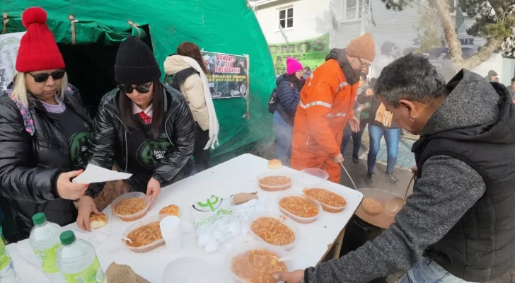  El gremio hizo una olla popular en el marco del paro nacional.