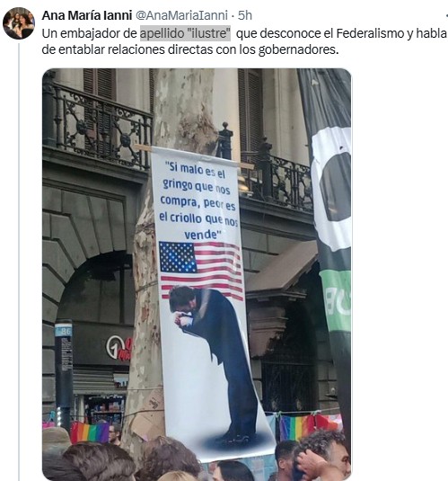  El posteo de la diputada nacional por la provincia de Santa Cruz.