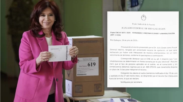 El juzgado federal rechazó la apelación y Cristina Fernández sigue habilitada a votar