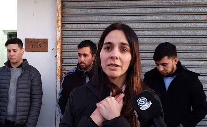  Ayelén, en una entrevista con los medios de Puerto Deseado.