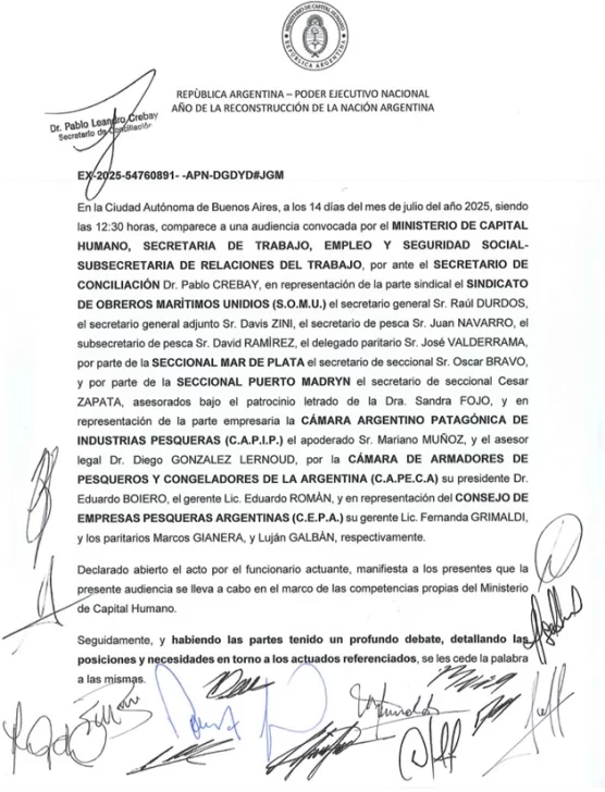  El objetivo era destrabar el conflicto que paraliza la actividad desde hace un mes y medio.