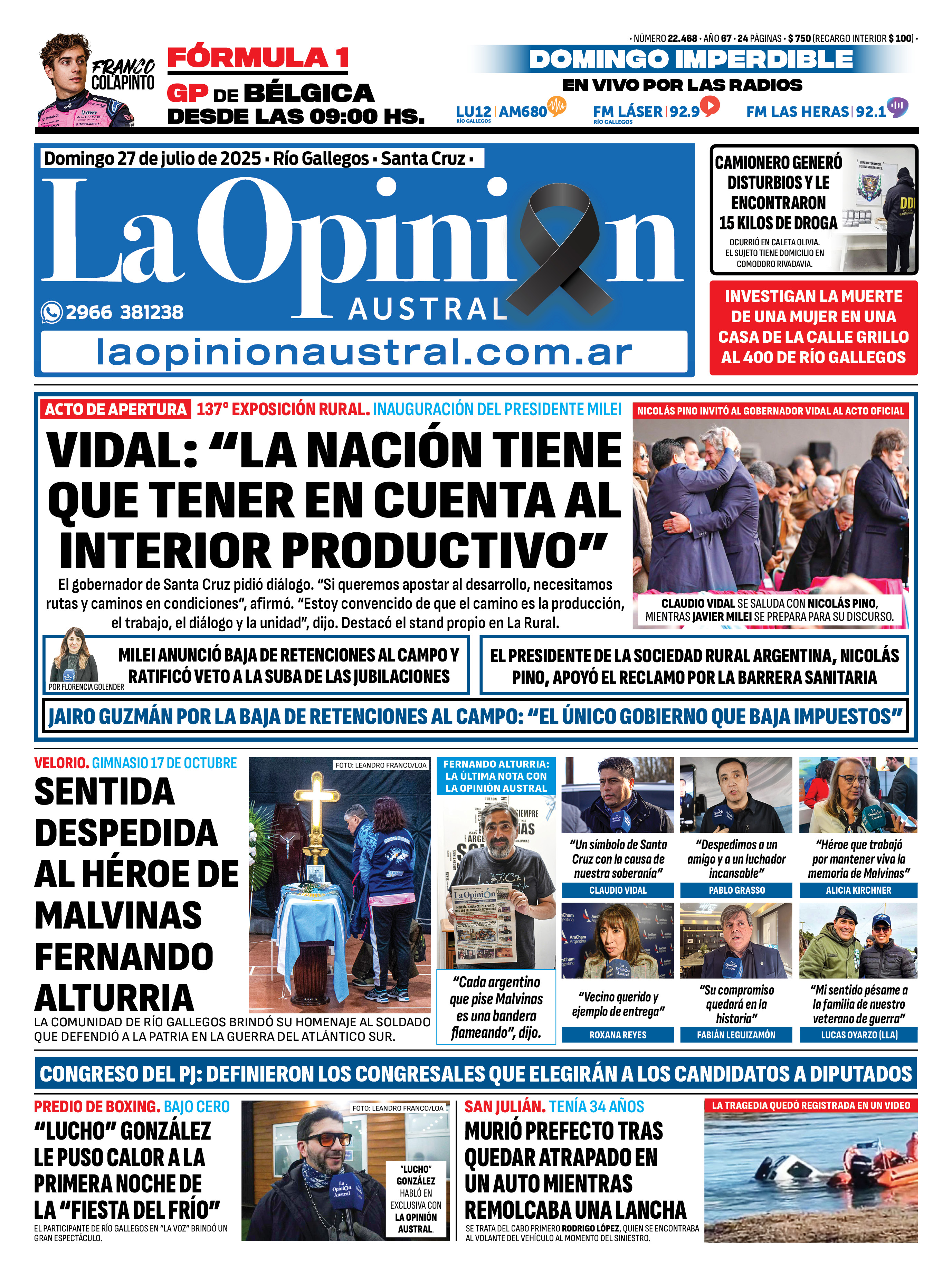  Tapa del domingo 27 de julio.