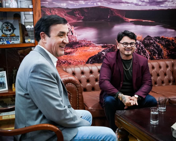  En su despacho, el intendente Pablo Grasso recibió a Marcos Maidana.