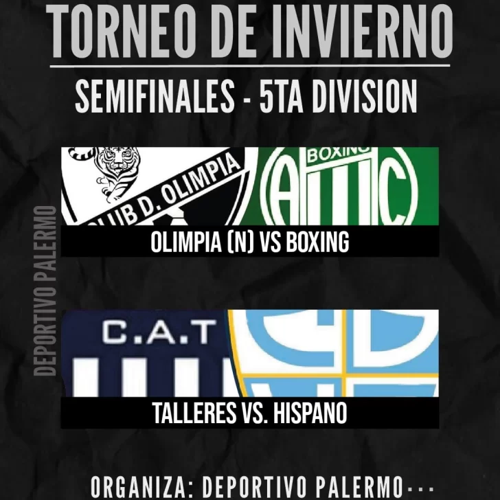 Torneo Integral de Invierno: se vienen las semifinales en Cuarta y Quinta División