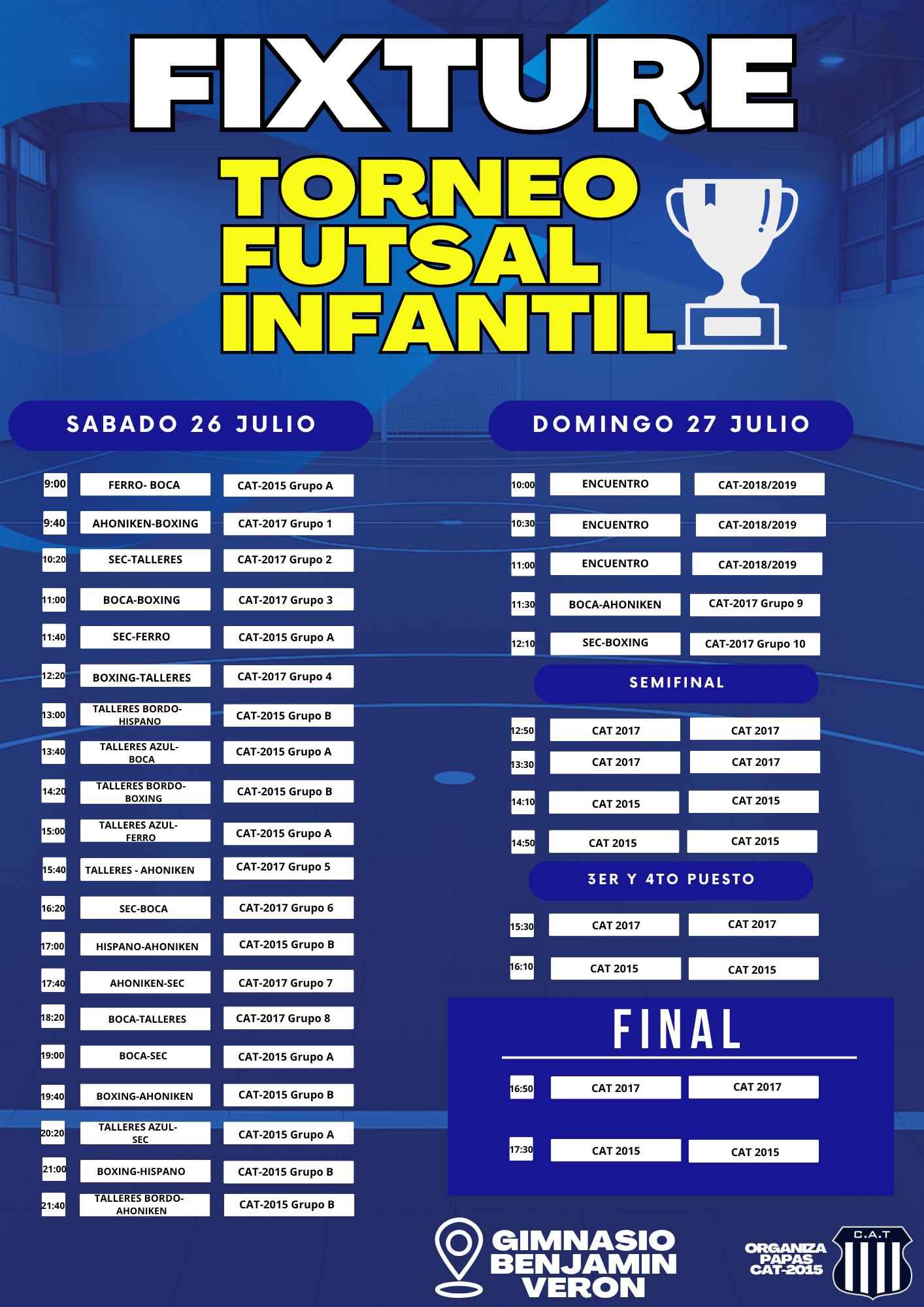 Talleres organiza un torneo de futsal infantil para las categoría 2015 y 2017