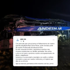 Pesar en Comodoro y Río Gallegos por la muerte del estudiante Raúl Oscar Flores, una de las víctimas en la tragedia de ruta 3