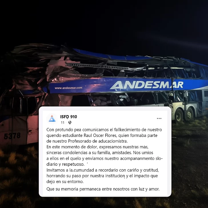 Pesar en Comodoro y Río Gallegos por la muerte del estudiante Raúl Oscar Flores, una de las víctimas en la tragedia de ruta 3