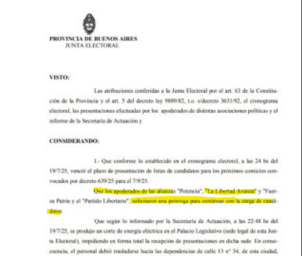 La Libertad Avanza desmintió a la Junta Electoral: dijo que no pidió una prórroga del cierre de listas