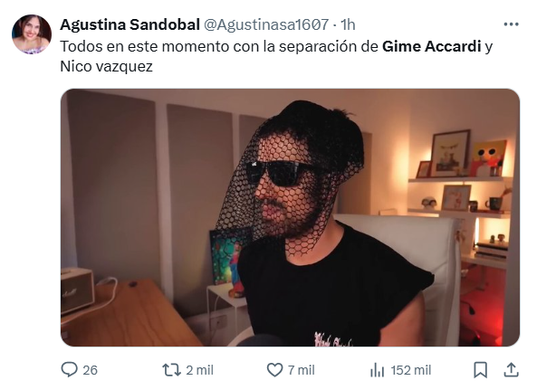 Del llanto a los memes, Gimena Accardi y Nico Vázquez anunciaron su separación y las redes explotaron