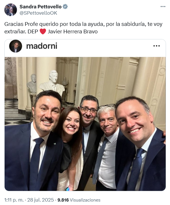 Murió Javier Herrera Bravo, exsecretario de Legal y Técnica de Javier Milei