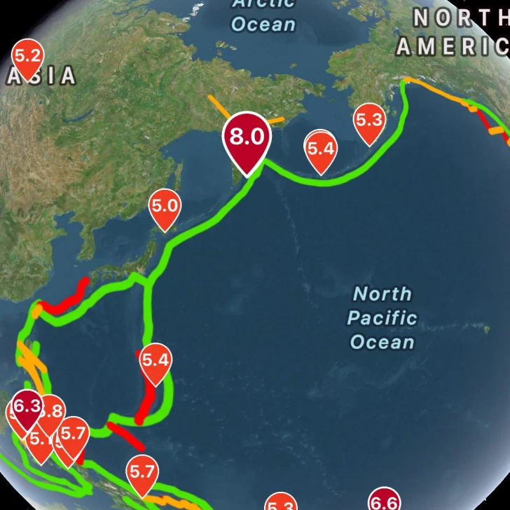 Alerta de tsunami en el océano Pacífico tras un terremoto de 8.7 en la costa este de Rusia Alerta de tsunami en el océano Pacífico tras un terremoto de 8.7 en la costa este de Rusia