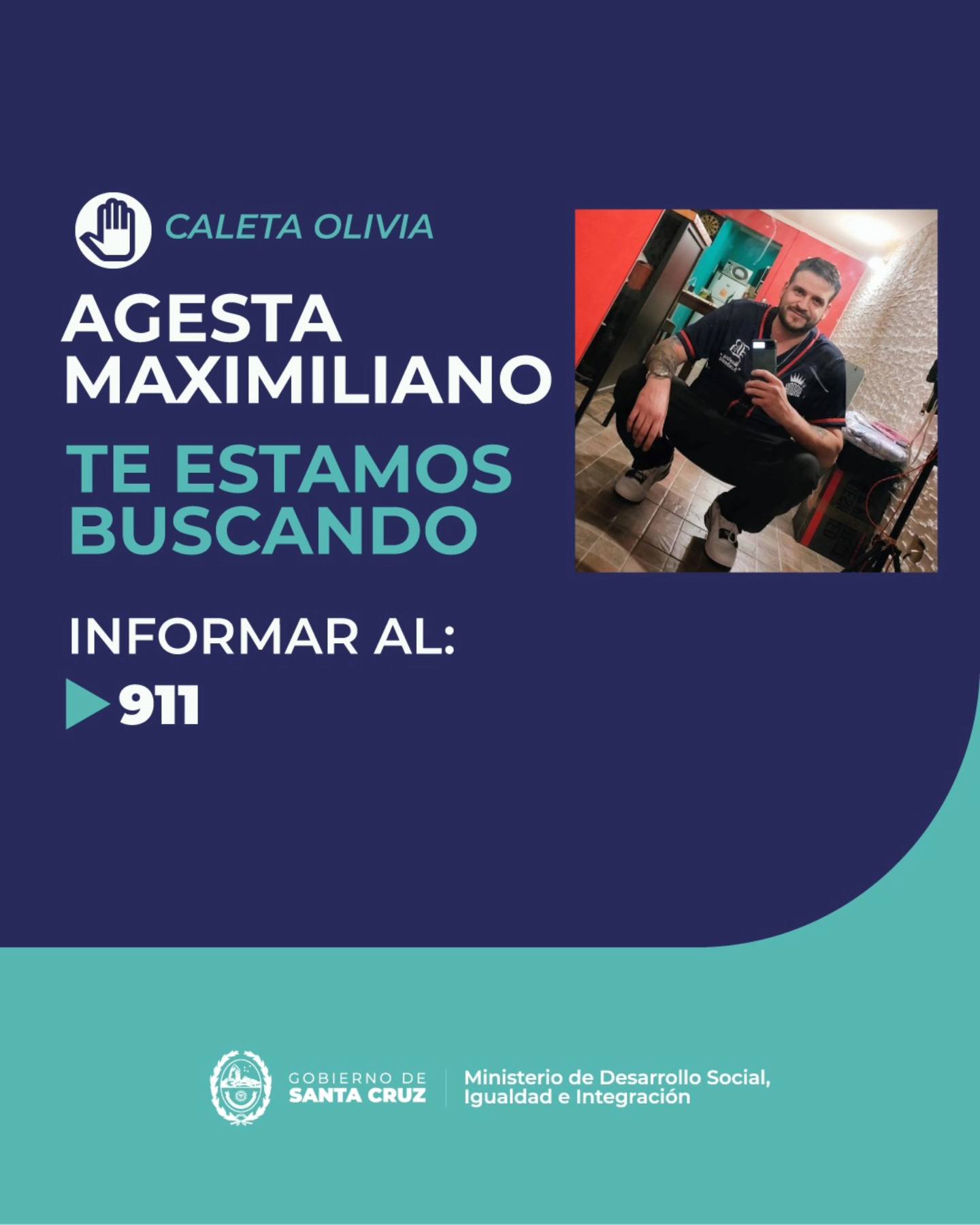 Desaparecido en Caleta Olivia: hallaron pertenencias de Maximiliano Agesta y continúa su búsqueda