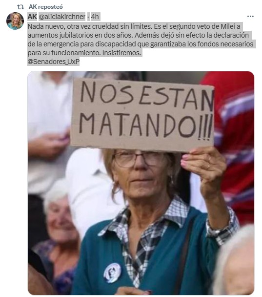 El posteo publicado en la red social 