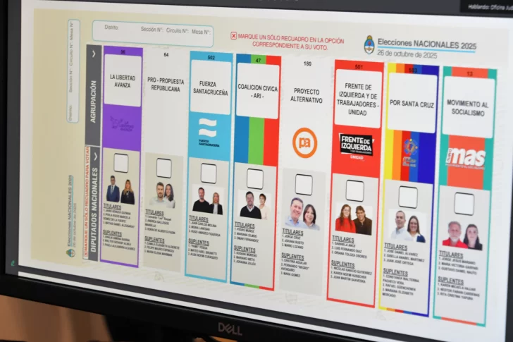  Así será el orden de las listas en la Boleta Única Papel en las elecciones 2025 en Santa Cruz. FOTO: JOSÉ SILVA / LA OPINIÓN AUSTRAL.