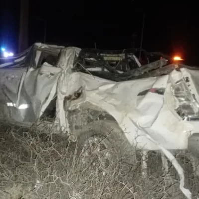 Un trabajador de Santa Cruz sobrevivió a un accidente que destruyó la camioneta de su empresa