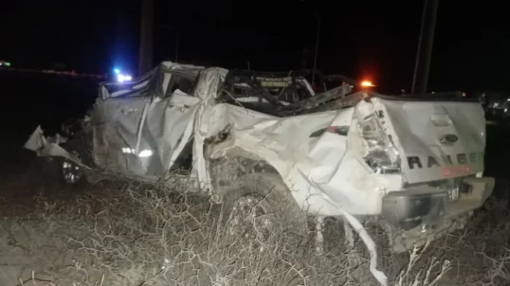 Un trabajador de Santa Cruz sobrevivió a un accidente que destruyó la camioneta de su empresa