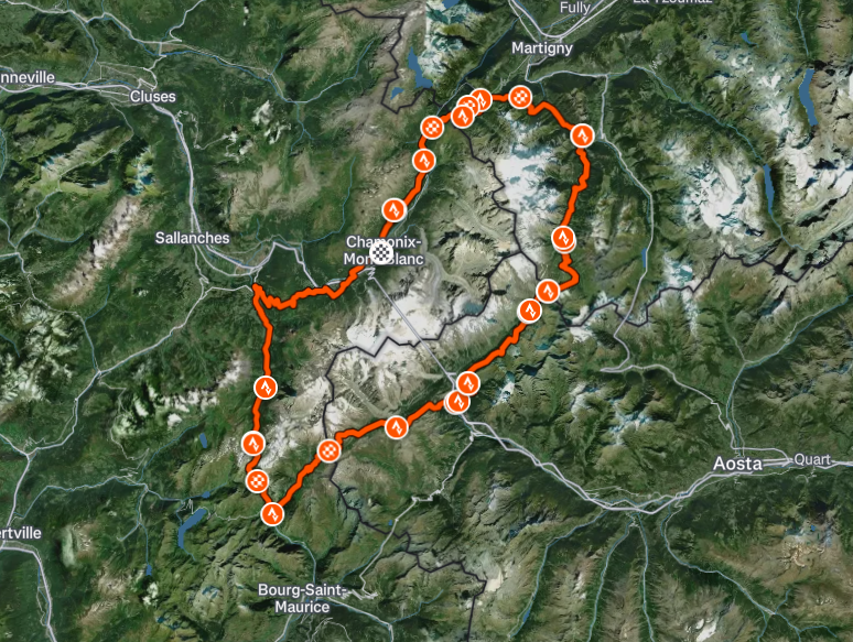  La ruta que deberán completar los corredores en Francia.