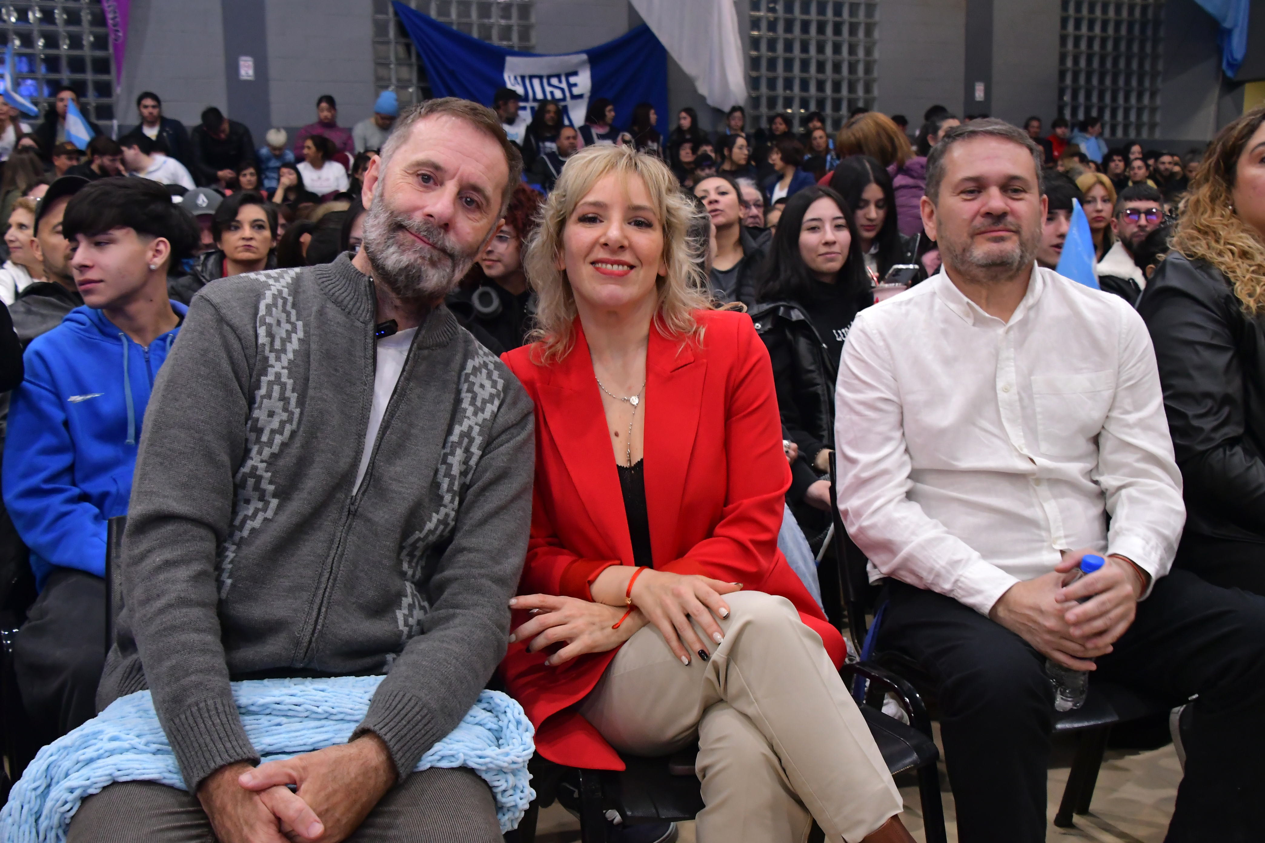  Los tres primeros de la lista. De izquierda a derecha: Juan Carlos Molina, Moira Lanesan y Amadeo Figueroa. (Foto: José Silva/La Opinión Austral).