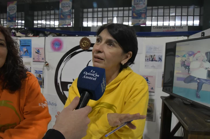  Patricia presentó el espacio de yoga, stretching y pilates.