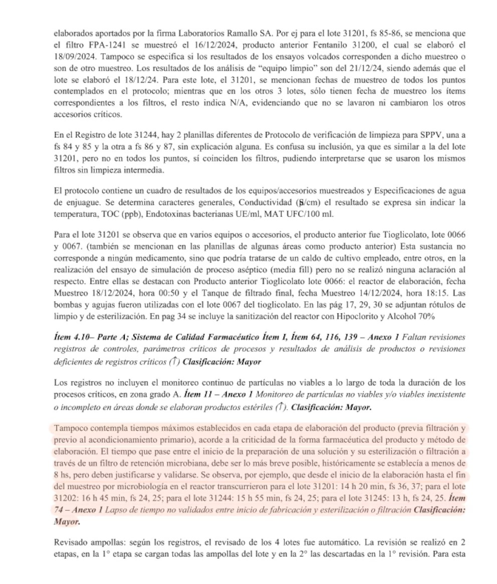  La ANMAT analizó el Bach Record de la producción del fentanilo contaminado. Sus graves conclusiones.