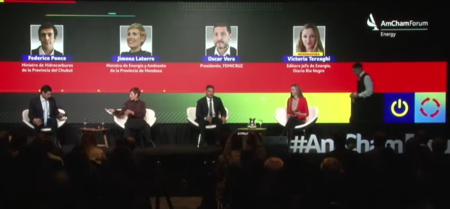  El panel en el que estuvo el presidente de la empresa estatal de energía de Santa Cruz, FOMICRUZ, Oscar Vera.