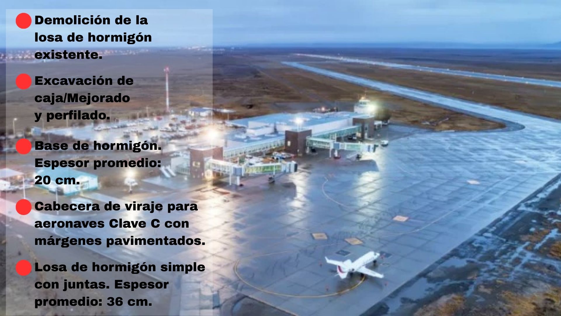  El detalle de las obras que se realizarán en estos tres meses de reparaciones de la pista.