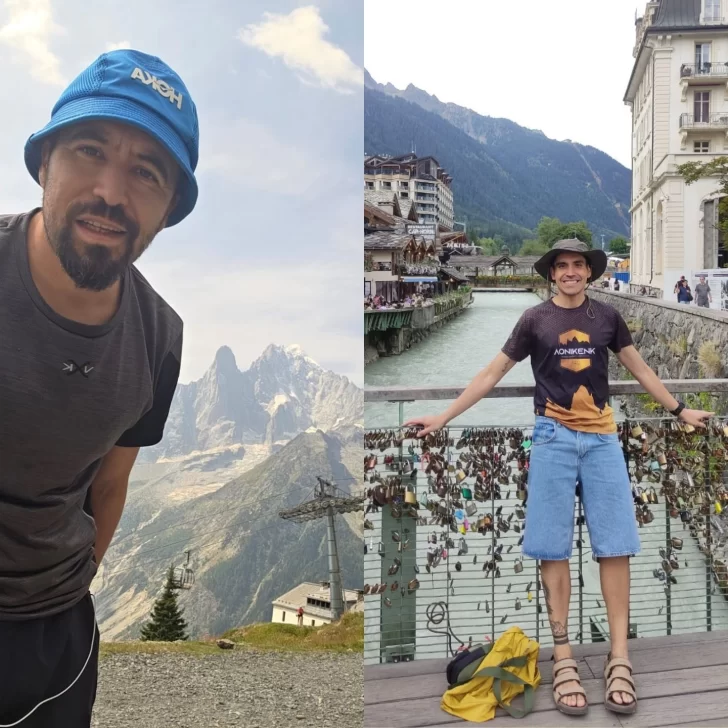  José e Iván en los imponentes paisajes de Chamonix.