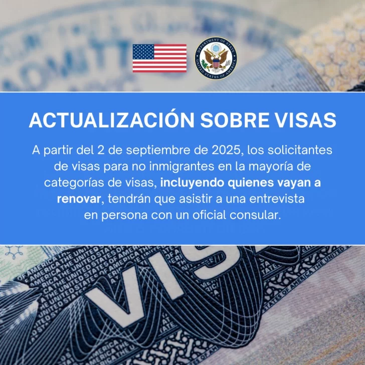 EE. UU. cambia reglas para visas: desde septiembre más solicitantes deberán tener entrevista en Argentina
